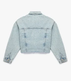 DAMES Koton Denim Jas Knoopsluiting Lange Mouwen Met Strass