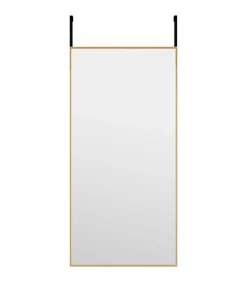 Deurspiegel 30x60 cm glas en aluminium goudkleurig Spiegels