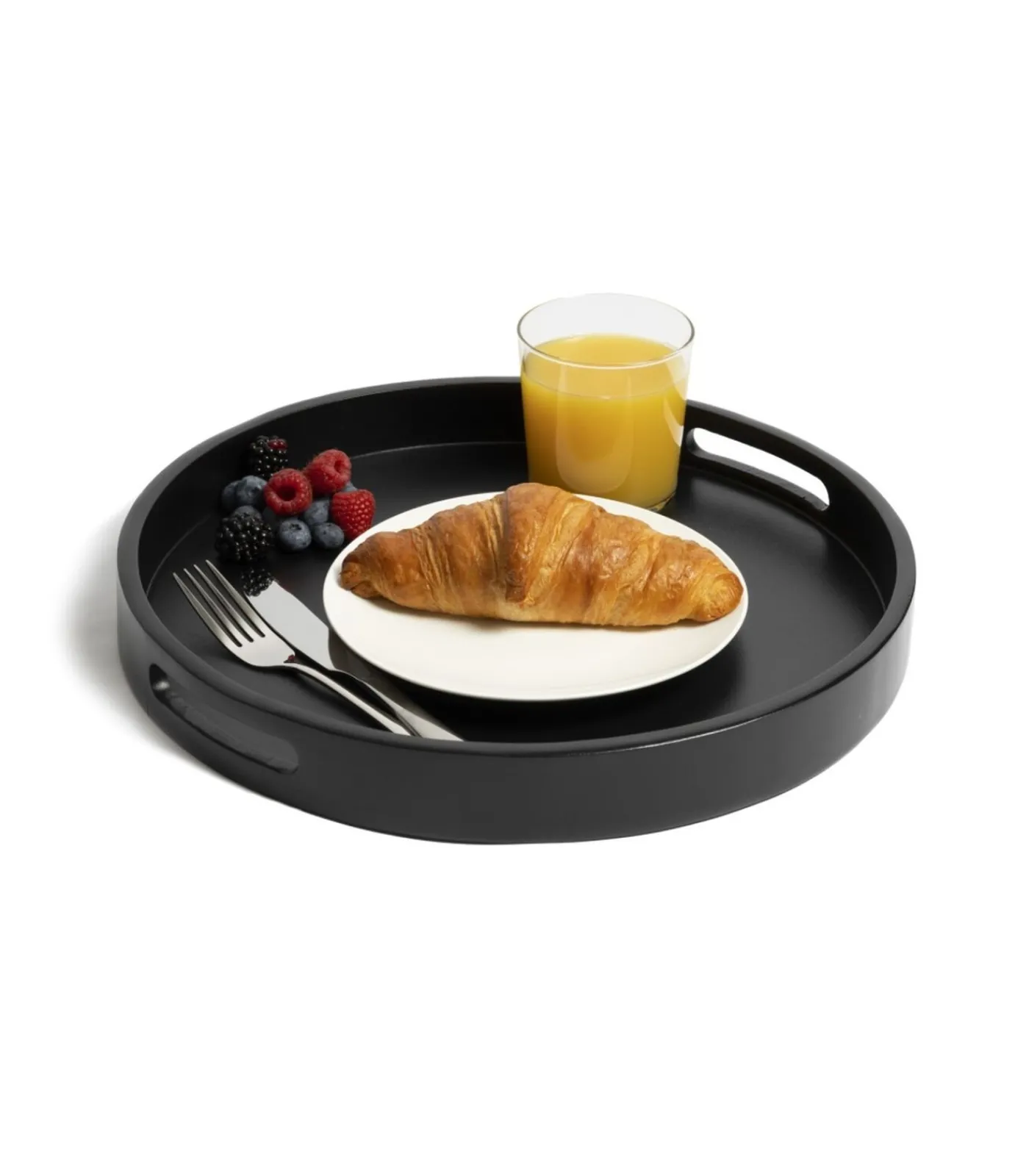 Clearance Dienblad Acacia Zwart ø 35 cm Tafelgerei