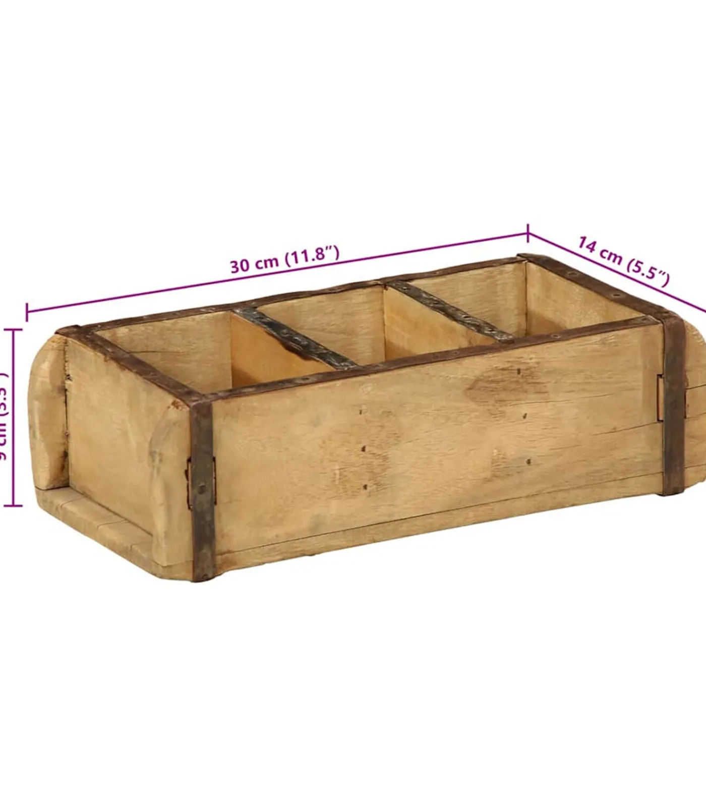 Best Dienblad met opslag 4 pcs Bruin 30 x 14 x 9 cm Organiseren