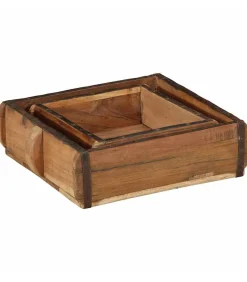 vidaXL Dienblad met opslag 2 pcs Bruin 31 x 29 x 10 cm