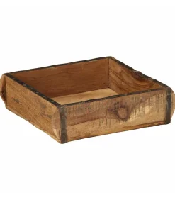 vidaXL Dienblad met opslag Bruin 31 x 29 x 10 cm