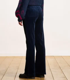 DAMES La Fée Maraboutée Donkerblauwe fluwelen broek