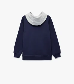 Online Donkerblauwe Kindertrui Met Kap Yale Print Kinderen Truien & Vesten