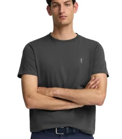 Heren Polo Club Donkergrijs T-shirt met rubberen Rigby Go-logo