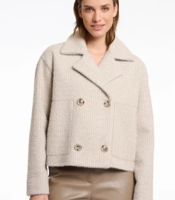 DAMES Rino&Pelle Double breasted jas licht berken montuur XL