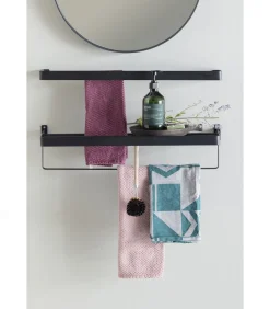 WOOOD Doutzen Spiegel - Metaal - Zwart - 50x50x5