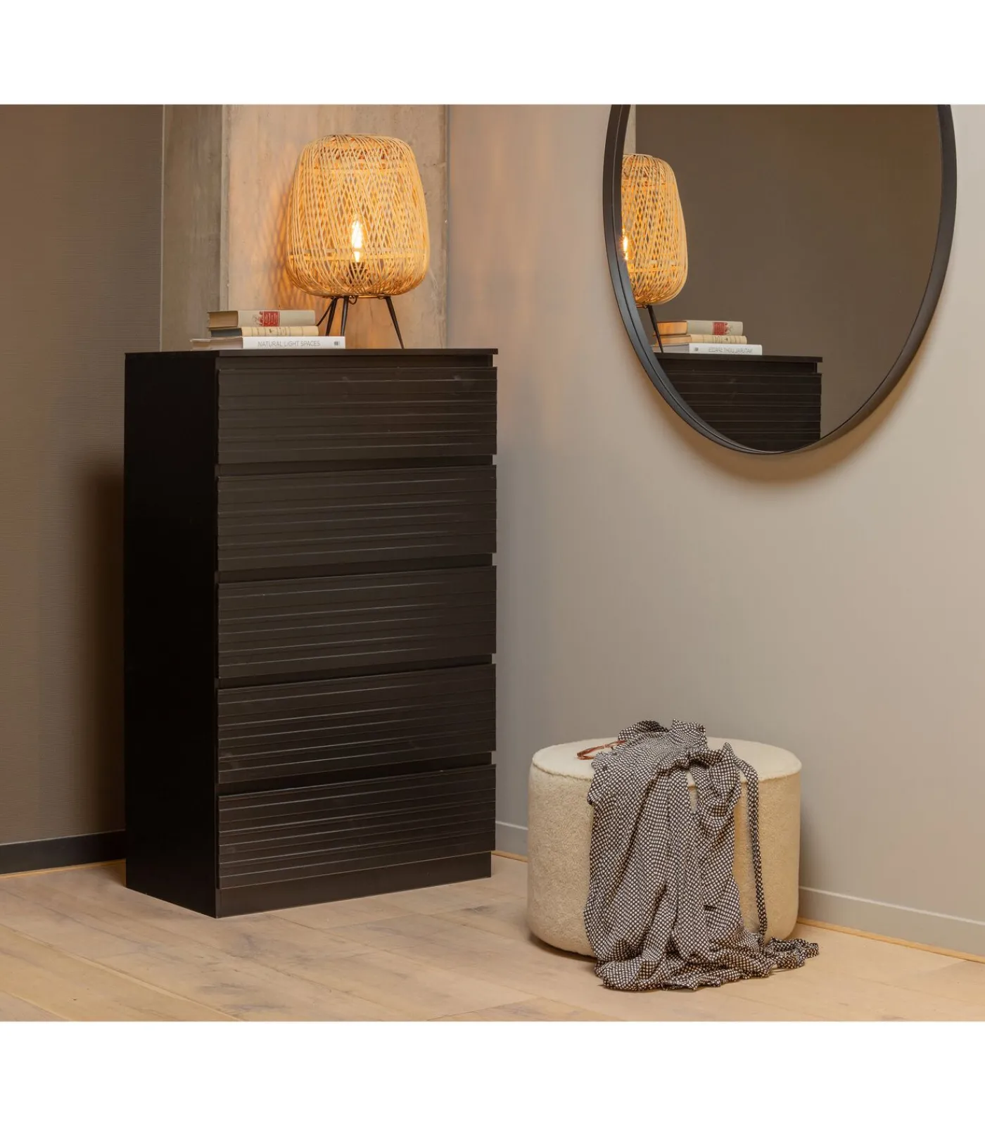 WOOOD Doutzen Spiegel - Metaal - Zwart - 115x115x5