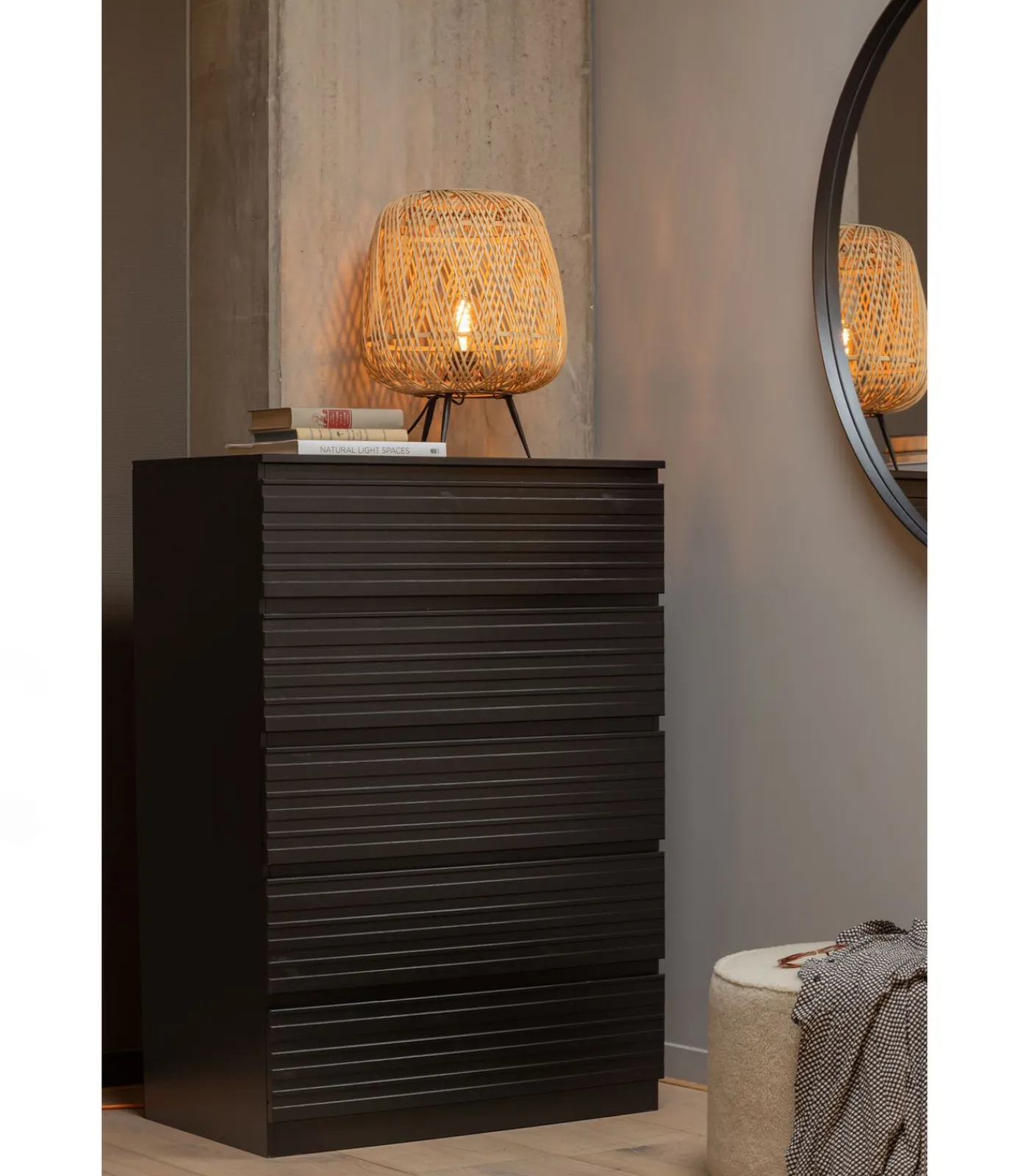 WOOOD Doutzen Spiegel - Metaal - Zwart - 115x115x5