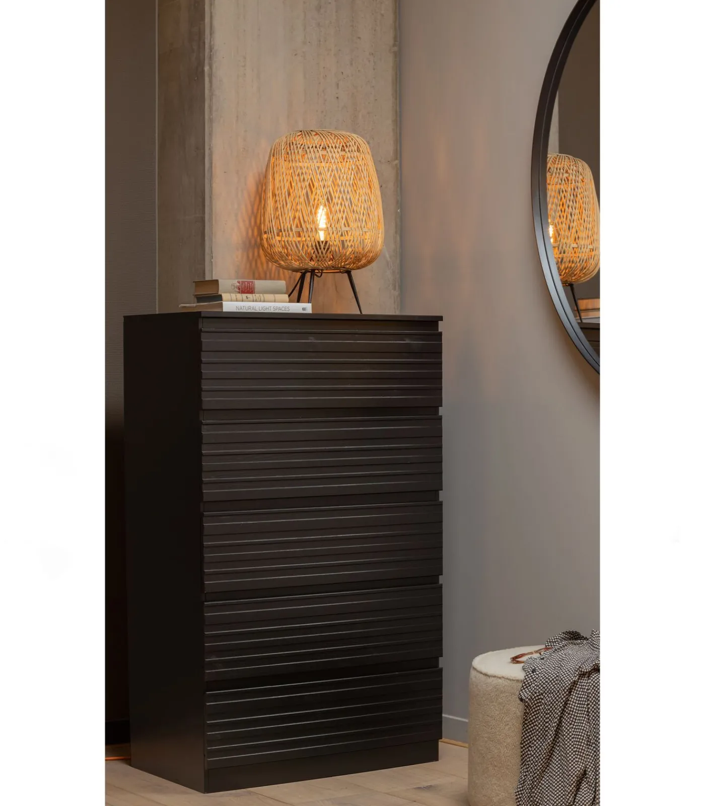 WOOOD Doutzen Spiegel - Metaal - Zwart - 115x115x5