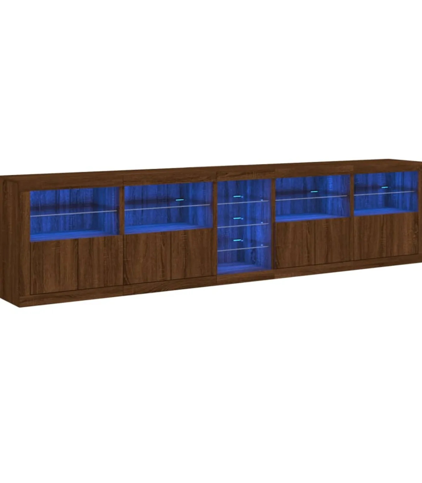 vidaXL Dressoir met LED-verlichting 283x37x67 cm bruin eikenkleur