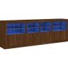vidaXL Dressoir met LED-verlichting 202x37x67 cm bruin eikenkleur