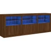 Dressoir met LED-verlichting 181,5x37x67 cm bruin eikenkleur Meubels