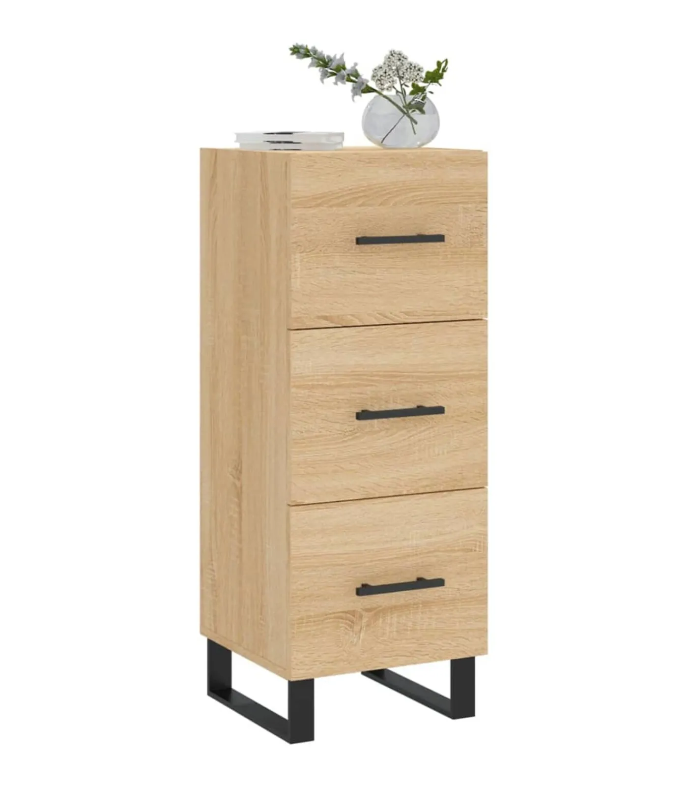 vidaXL Dressoir 34,5x34x90 cm bewerkt hout sonoma eiken