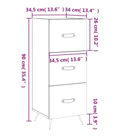 Sale Dressoir 34,5x34x90 cm bewerkt hout grijs sonoma eikenkleurig Meubels
