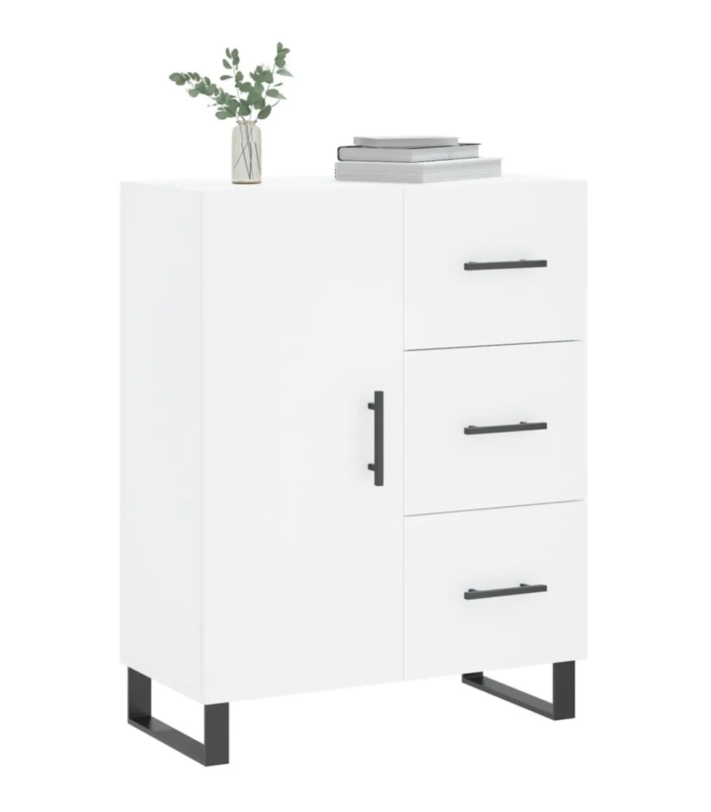 vidaXL Dressoir 69,5x34x90 cm bewerkt hout wit