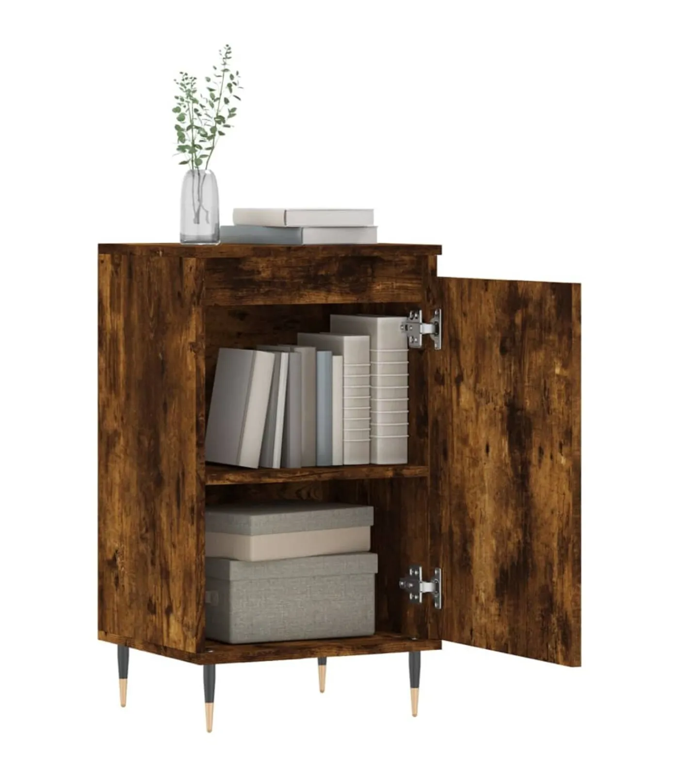 vidaXL Dressoir 40x35x70 cm bewerkt hout gerookt eikenkleurig