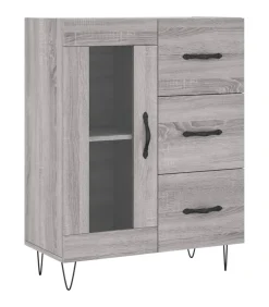 vidaXL Dressoir 69,5x34x90 cm bewerkt hout grijs sonoma eikenkleurig