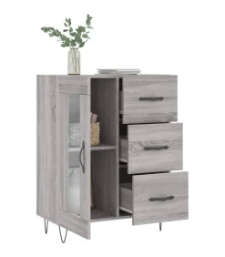 vidaXL Dressoir 69,5x34x90 cm bewerkt hout grijs sonoma eikenkleurig