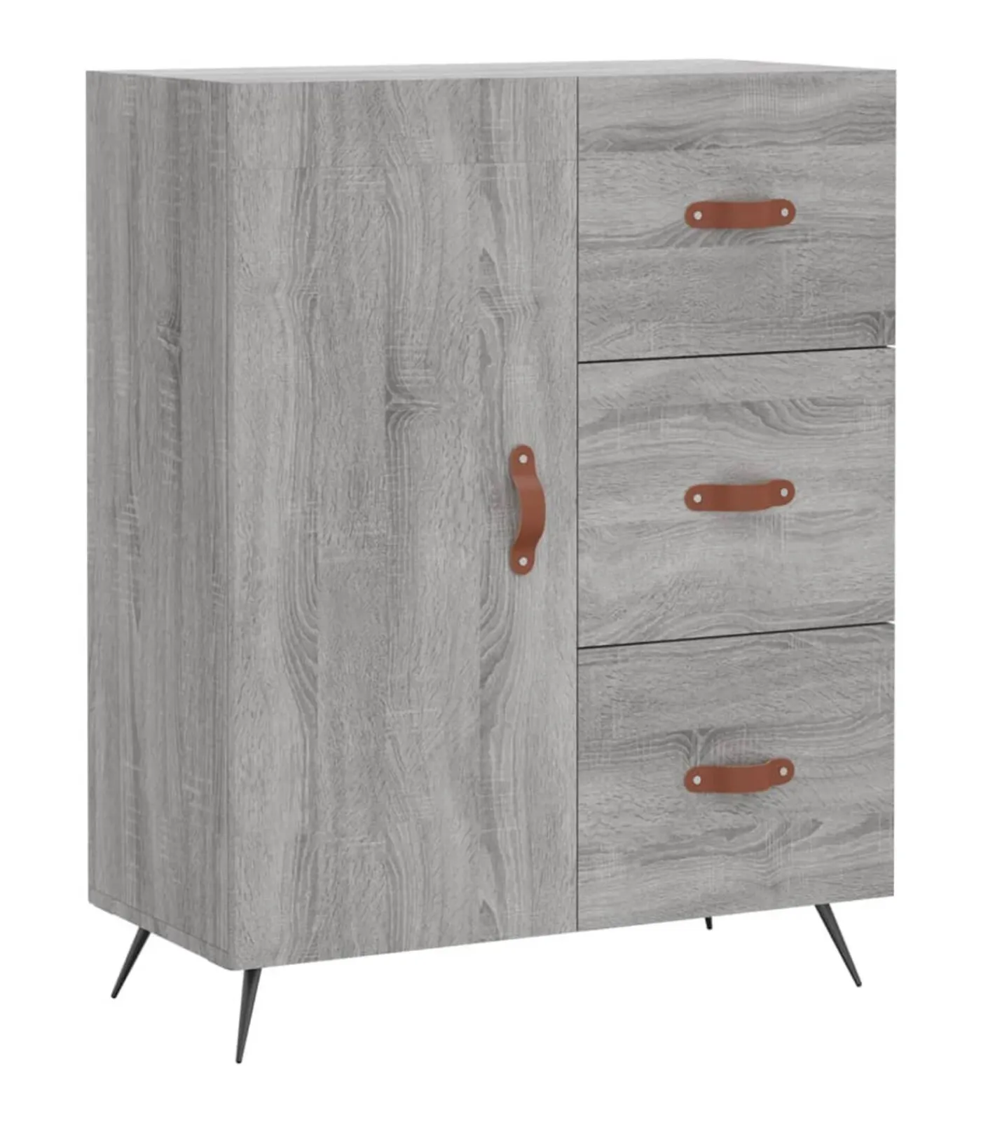 Best Dressoir 69,5x34x90 cm bewerkt hout grijs sonoma eikenkleurig Meubels