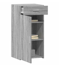 vidaXL Dressoir 45x42,5x93 cm bewerkt hout grijs sonoma eikenkleurig