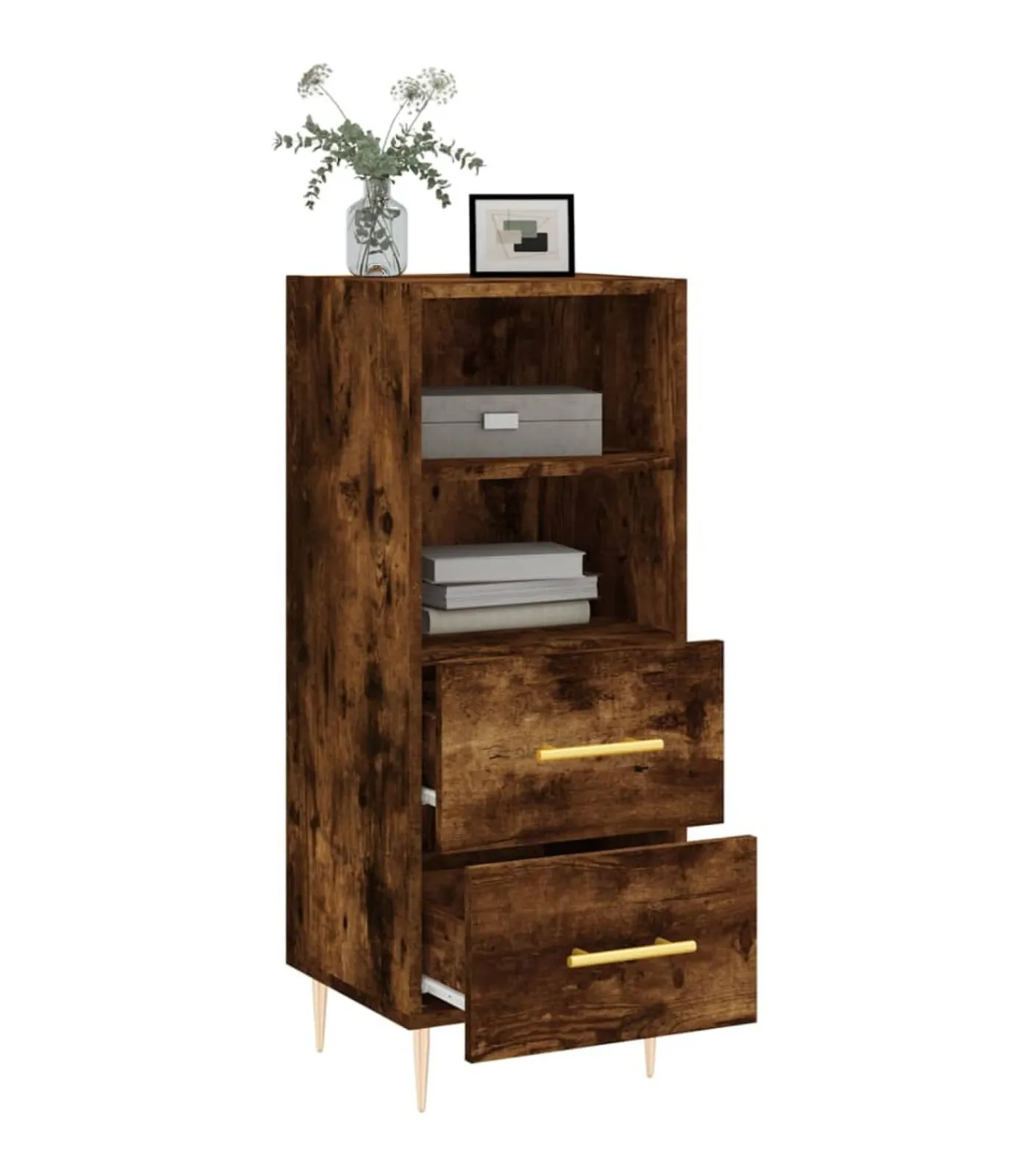 vidaXL Dressoir 34,5x34x90 cm bewerkt hout gerookt eiken