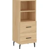 vidaXL Dressoir 34,5x34x90 cm bewerkt hout sonoma eiken