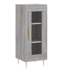 vidaXL Dressoir 34,5x34x90 cm bewerkt hout grijs sonoma eikenkleurig