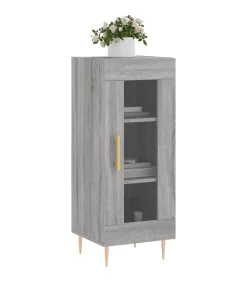 vidaXL Dressoir 34,5x34x90 cm bewerkt hout grijs sonoma eikenkleurig
