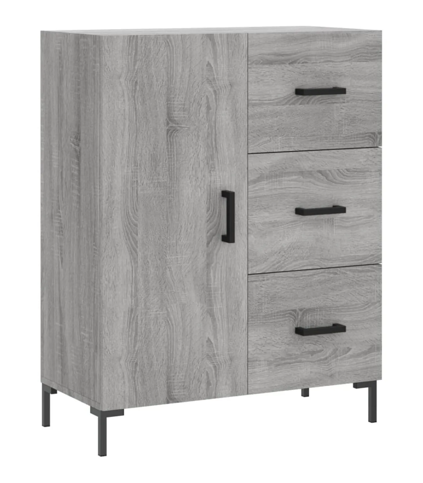 vidaXL Dressoir 69,5x34x90 cm bewerkt hout grijs sonoma eikenkleurig