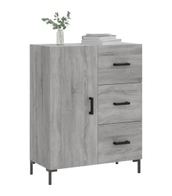 vidaXL Dressoir 69,5x34x90 cm bewerkt hout grijs sonoma eikenkleurig
