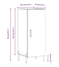 vidaXL Dressoir 34,5x34x90 cm bewerkt hout bruin eikenkleur