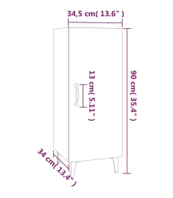 vidaXL Dressoir 34,5x34x90 cm bewerkt hout gerookt eikenkleurig