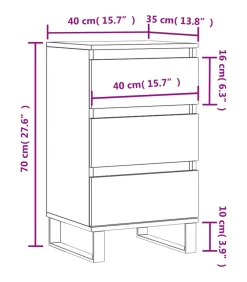 Best Dressoir 40x35x70 cm bewerkt hout grijs sonoma Meubels