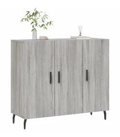 vidaXL Dressoir 90x34x80 cm bewerkt hout grijs sonoma eikenkleurig