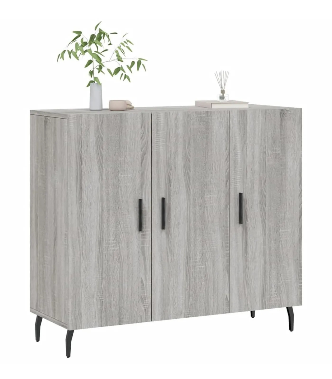 vidaXL Dressoir 90x34x80 cm bewerkt hout grijs sonoma eikenkleurig