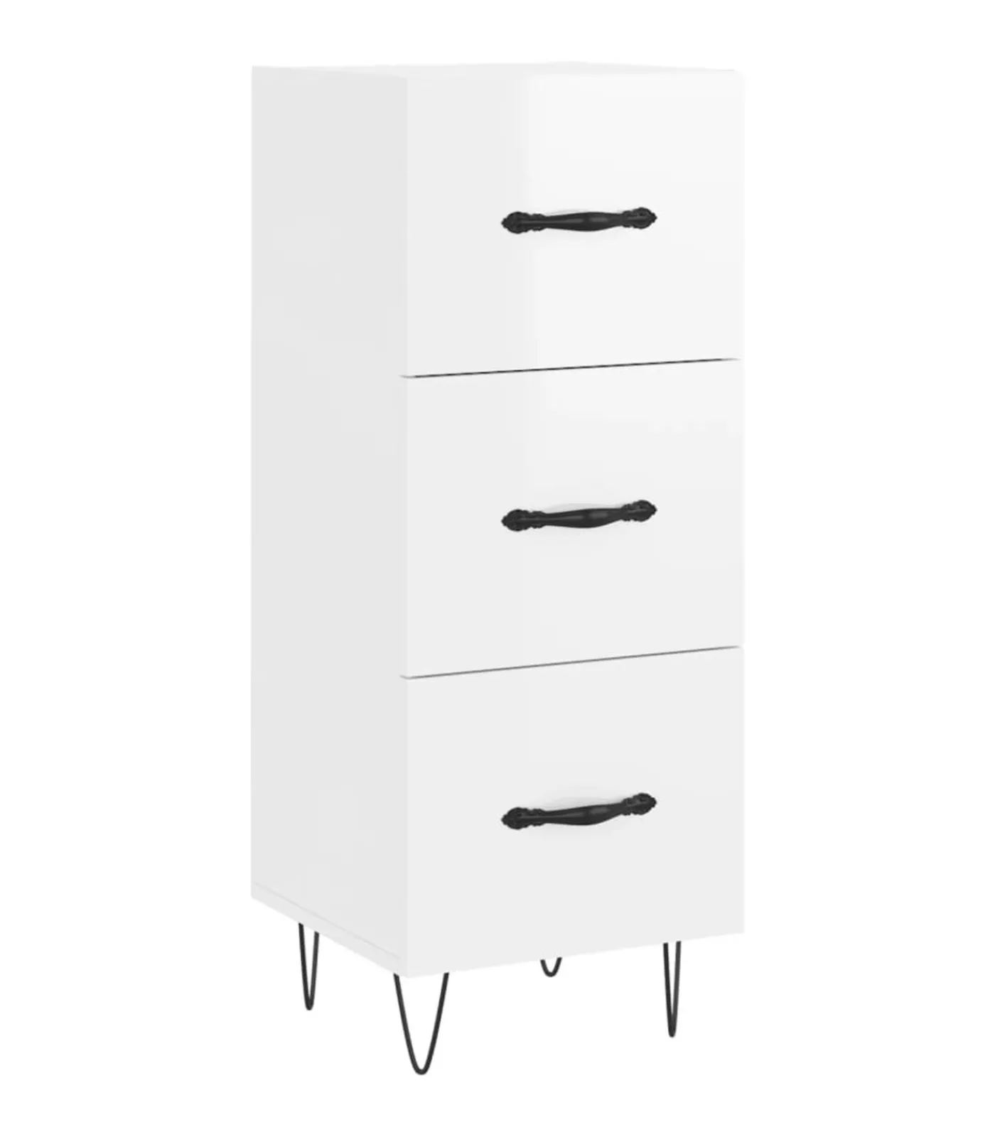 vidaXL Dressoir 34,5x34x90 cm bewerkt hout hoogglans wit