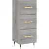 vidaXL Dressoir 34,5x34x90 cm bewerkt hout grijs sonoma eikenkleurig