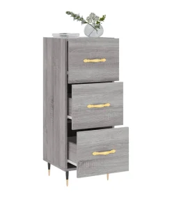 vidaXL Dressoir 34,5x34x90 cm bewerkt hout grijs sonoma eikenkleurig