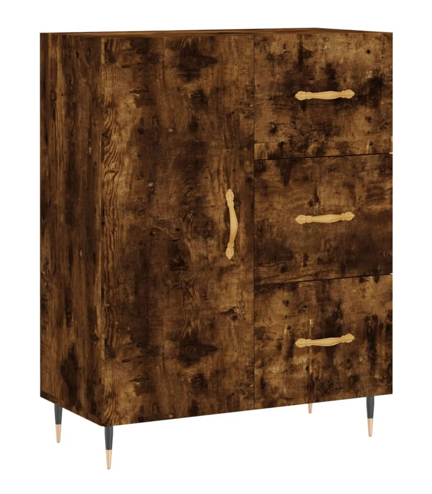 vidaXL Dressoir 69,5x34x90 cm bewerkt hout gerookt eikenkleurig