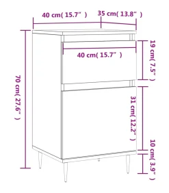 Best Dressoir 40x35x70 cm bewerkt hout gerookt eikenkleurig Meubels