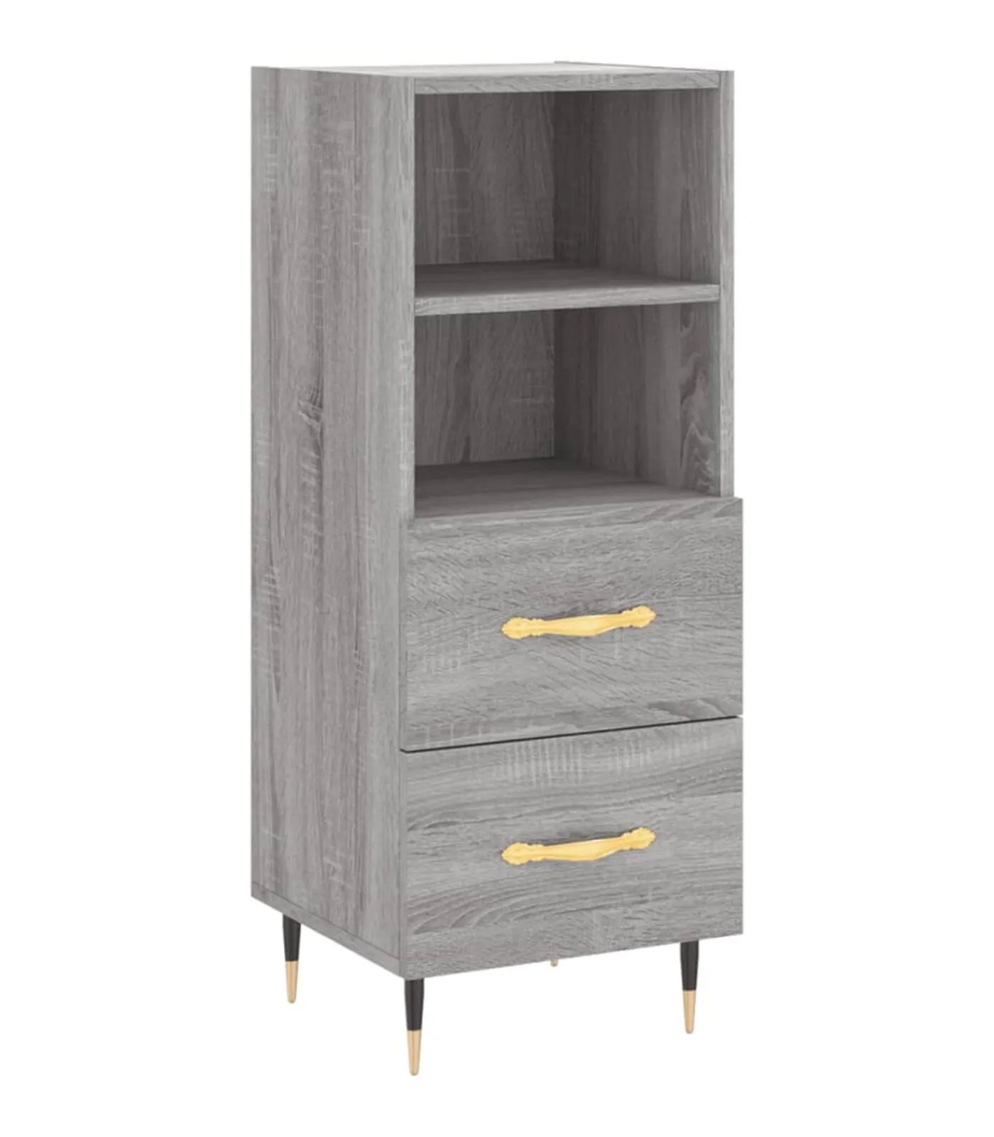 vidaXL Dressoir 34,5x34x90 cm bewerkt hout grijs sonoma eikenkleurig