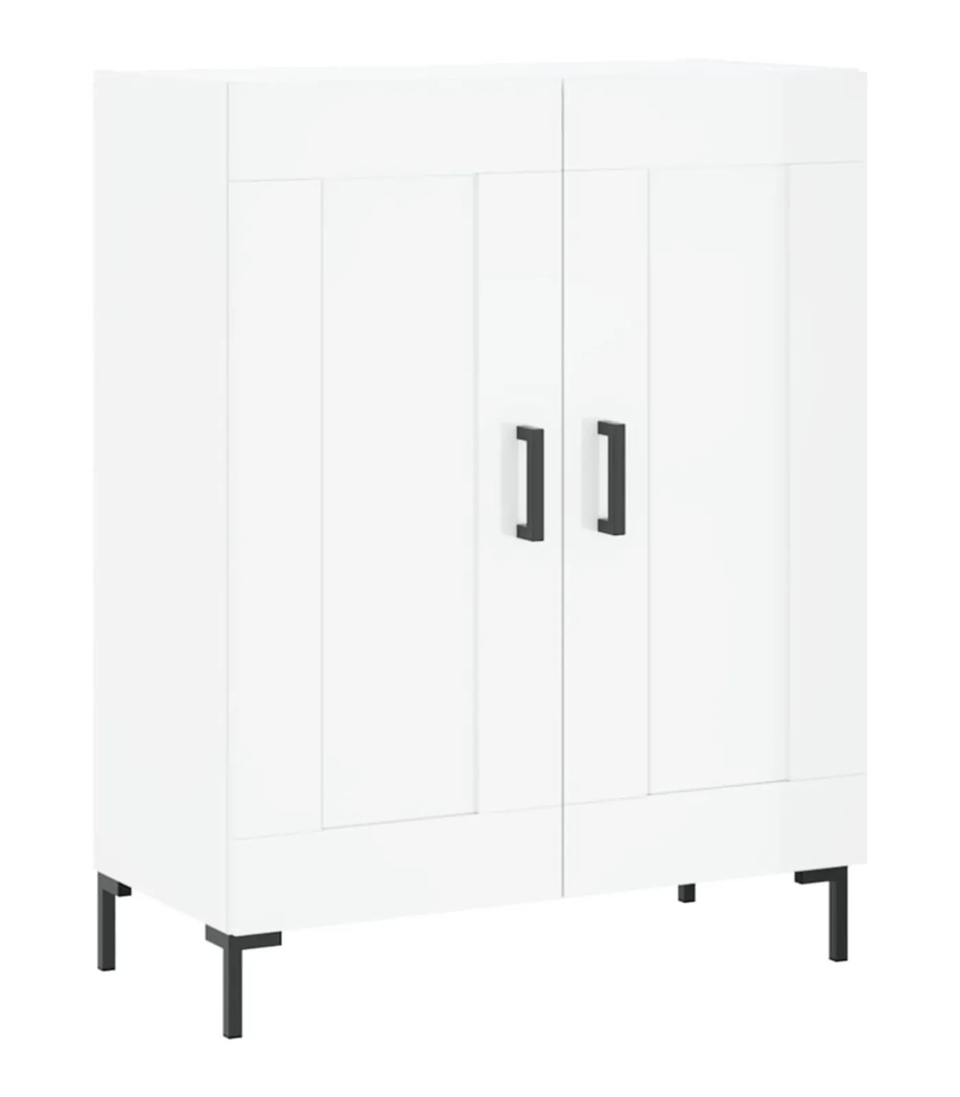 vidaXL Dressoir 69,5x34x90 cm bewerkt hout hoogglans wit