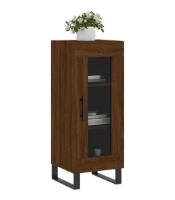 vidaXL Dressoir 34,5x34x90 cm bewerkt hout bruin eikenkleur