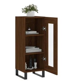 vidaXL Dressoir 34,5x34x90 cm bewerkt hout bruin eikenkleur