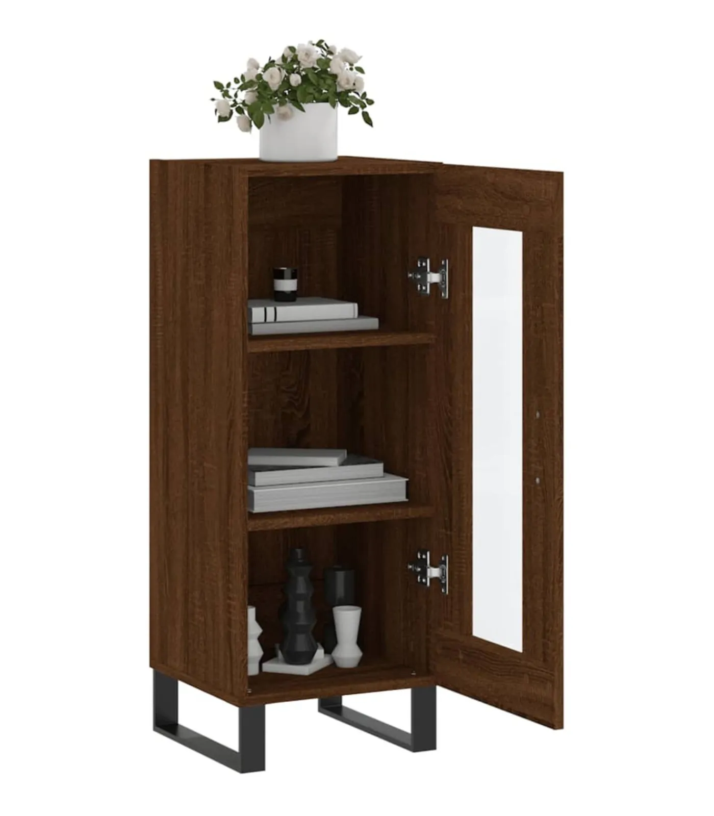 vidaXL Dressoir 34,5x34x90 cm bewerkt hout bruin eikenkleur