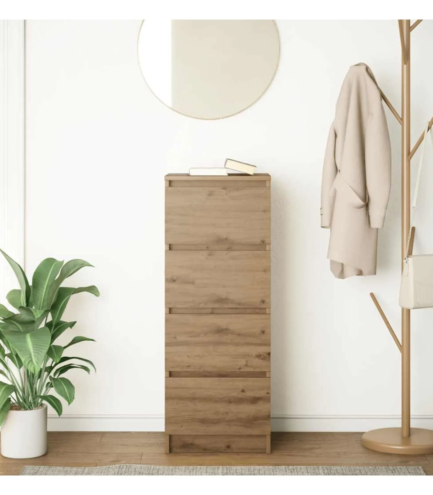 vidaXL Dressoir 37,5x35x99 cm spaanplaat ambachtelijk eikenkleurig