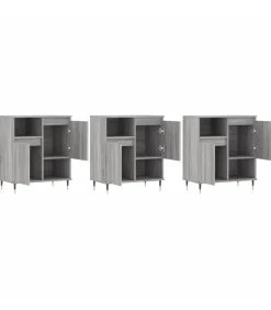 vidaXL Dressoirs 3 st bewerkt hout grijs sonoma eikenkleurig