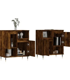vidaXL Dressoirs 2 st bewerkt hout gerookt eikenkleurig