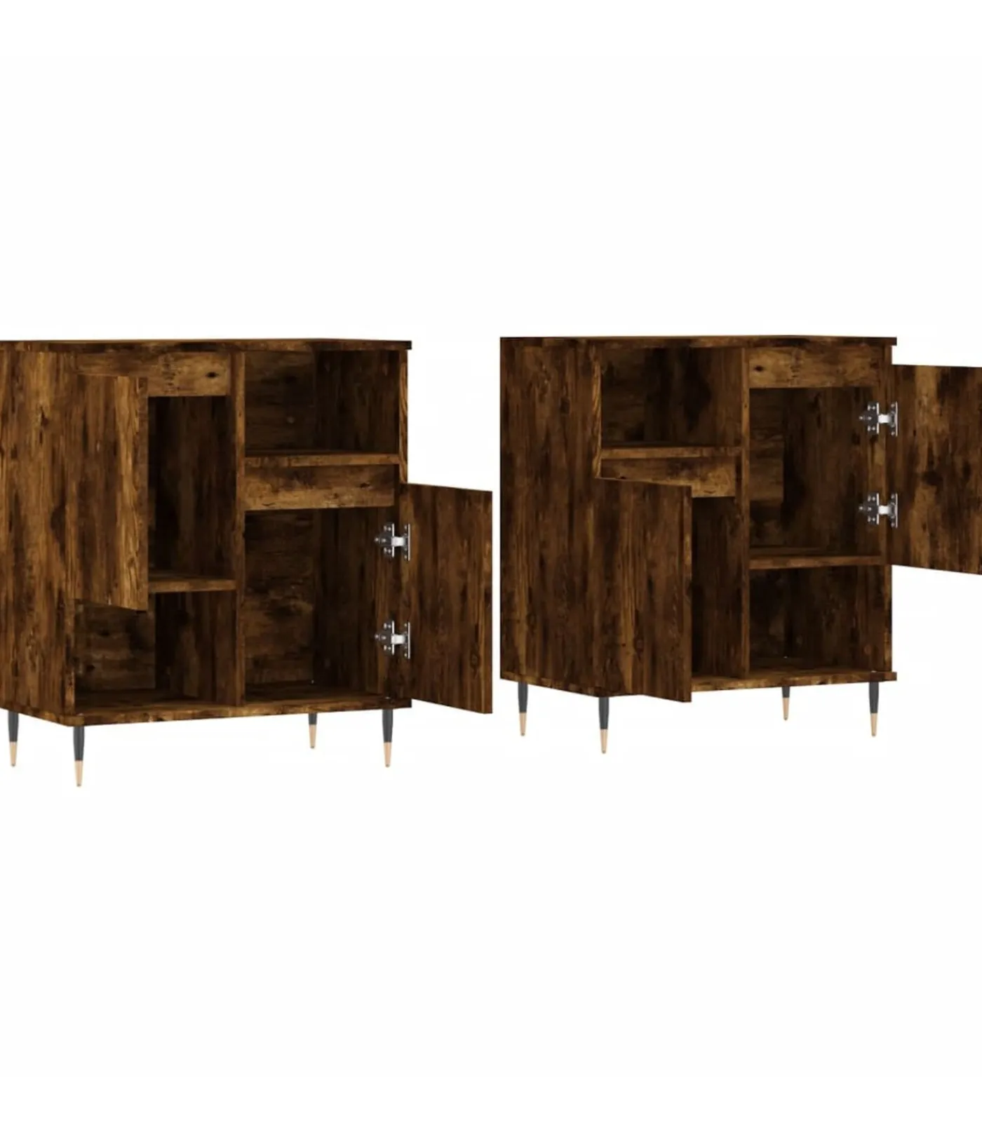 vidaXL Dressoirs 2 st bewerkt hout gerookt eikenkleurig